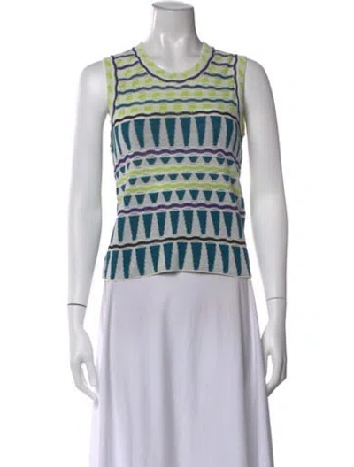 Pre-owned M Missoni Patterned Crew Neck Sweater In Neutral