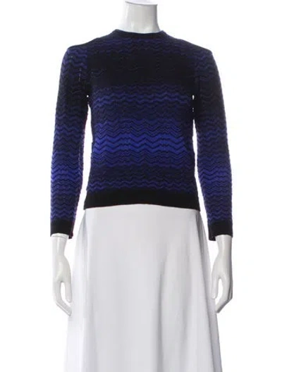 Pre-owned M Missoni Patterned Crew Neck Sweater In White