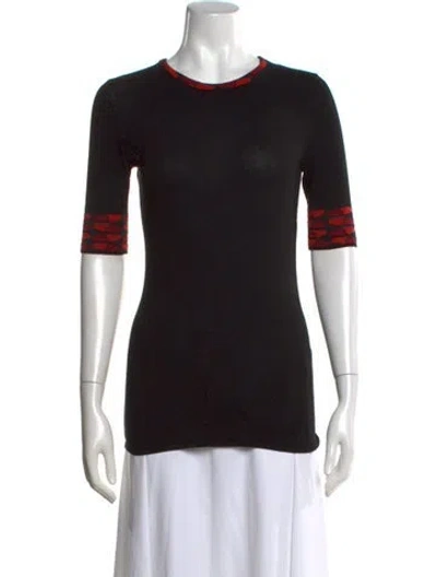 Pre-owned M Missoni Patterned Crew Neck Top In Black