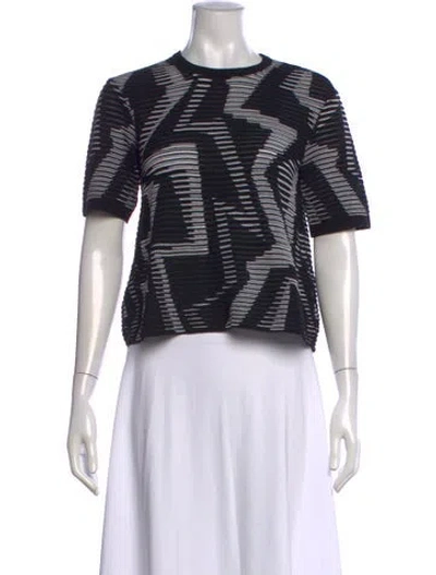 Pre-owned M Missoni Patterned Crew Neck Top In Black