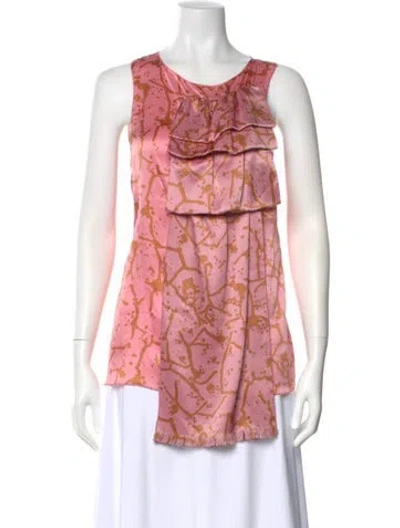 Pre-owned M Missoni Patterned Crew Neck Top In Pink