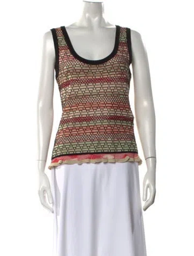 Pre-owned M Missoni Patterned Crew Neck Top In Pink