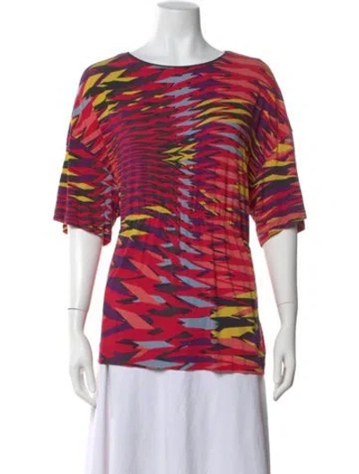 Pre-owned M Missoni Patterned Crew Neck Top In Red