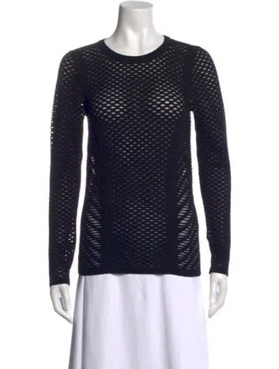 Pre-owned M Missoni Patterned Crew Neck Top W/ Tags In Black