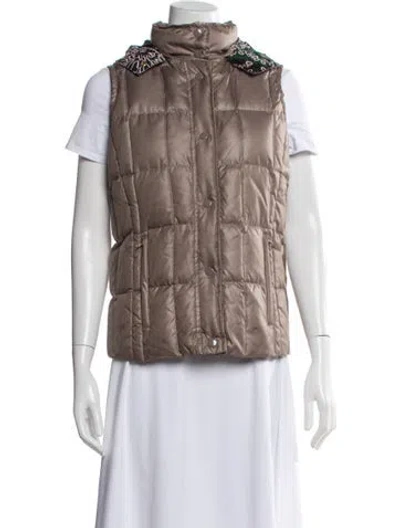 Pre-owned M Missoni Patterned Down Jacket In Brown