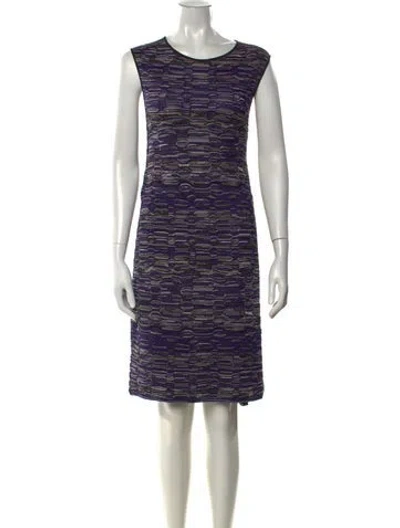 Pre-owned M Missoni Patterned Knee-length Dress In Blue