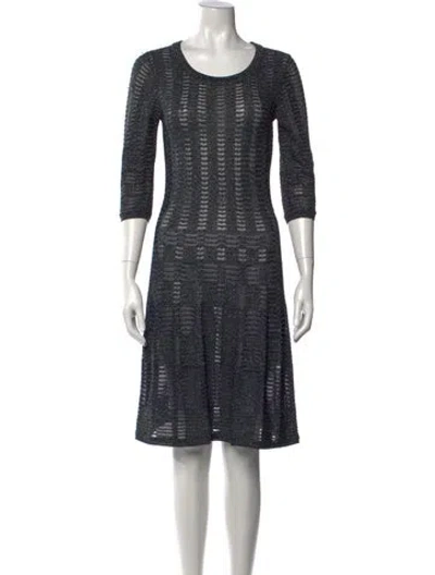Pre-owned M Missoni Patterned Knee-length Dress In Blue