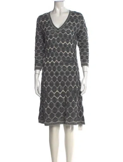 Pre-owned M Missoni Patterned Knee-length Dress In Blue