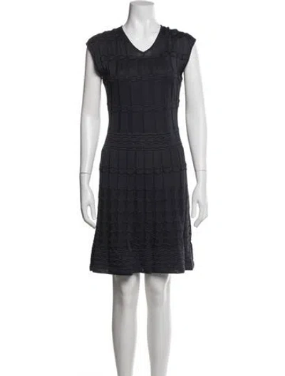 Pre-owned M Missoni Patterned Knee-length Dress In Blue