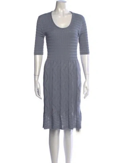 Pre-owned M Missoni Patterned Knee-length Dress In Grey