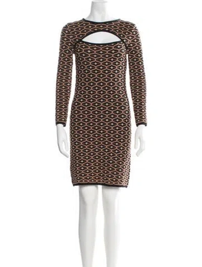 Pre-owned M Missoni Patterned Knee-length Dress In Multicolor