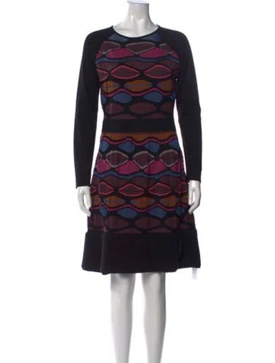 Pre-owned M Missoni Patterned Knee-length Dress In Purple