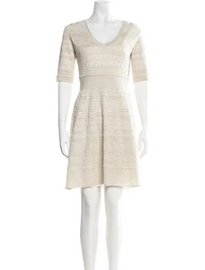 Pre-owned M Missoni Patterned Knee-length Dress In White