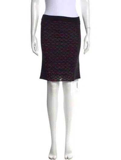 Pre-owned M Missoni Patterned Knee-length Skirt In Black