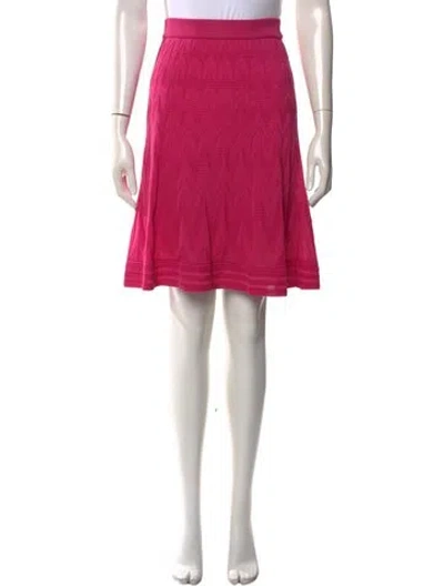 Pre-owned M Missoni Patterned Knee-length Skirt In Pink