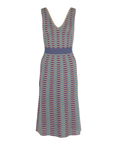 M Missoni Patterned Lamé Midi Dress In Multi