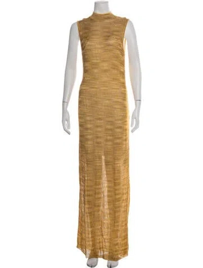 Pre-owned M Missoni Patterned Long Dress In Yellow