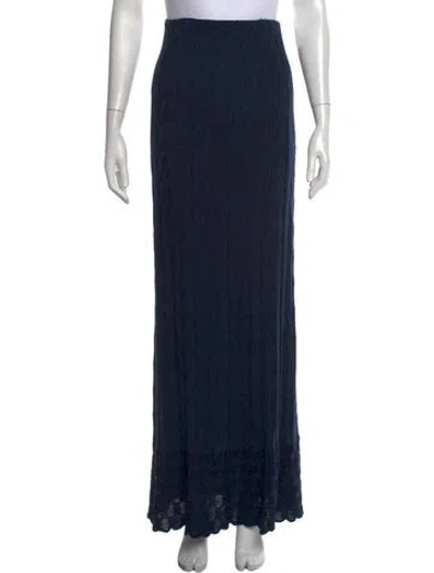 Pre-owned M Missoni Patterned Long Skirt In Blue