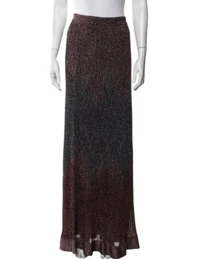 Pre-owned M Missoni Patterned Long Skirt In Blue/metallic