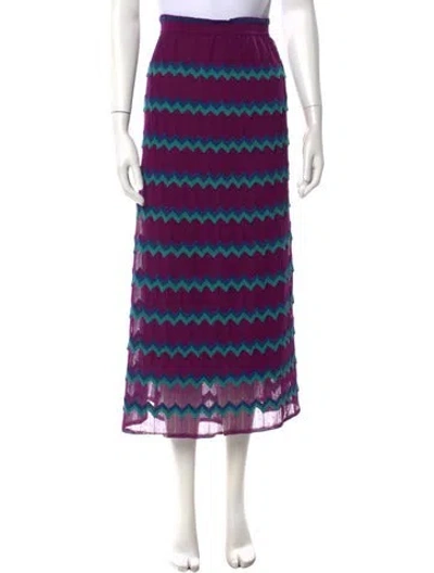 Pre-owned M Missoni Patterned Long Skirt In Purple