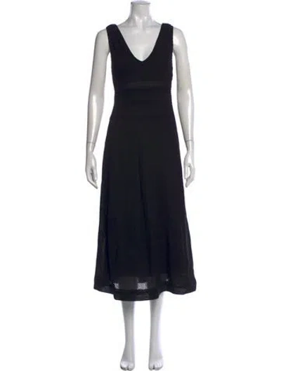 Pre-owned M Missoni Patterned Midi Length Dress In Black