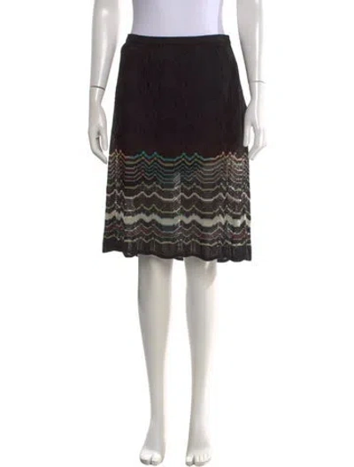 Pre-owned M Missoni Patterned Midi Length Skirt In Black