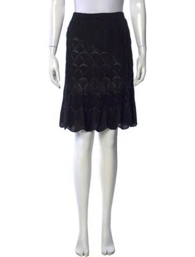Pre-owned M Missoni Patterned Midi Length Skirt In Black