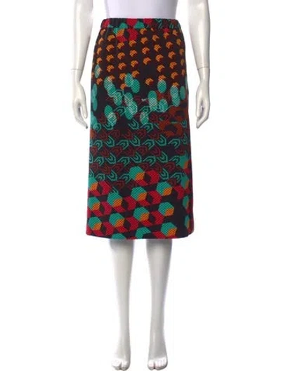 Pre-owned M Missoni Patterned Midi Length Skirt In Black