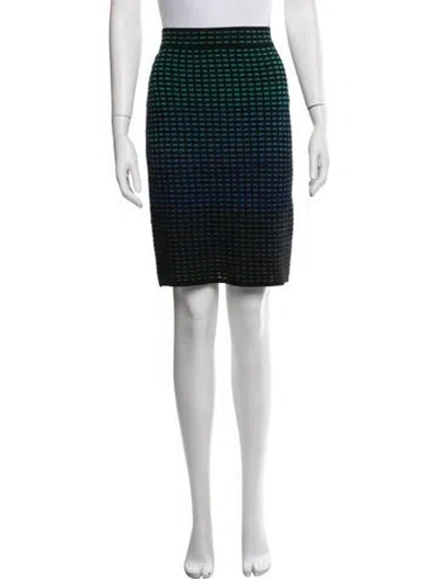 Pre-owned M Missoni Patterned Midi Length Skirt In Black/blue