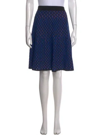 Pre-owned M Missoni Patterned Midi Length Skirt In Blue