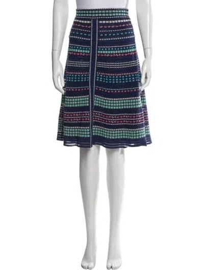 Pre-owned M Missoni Patterned Midi Length Skirt In Blue