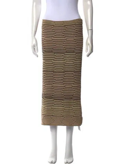 Pre-owned M Missoni Patterned Midi Length Skirt In Brown