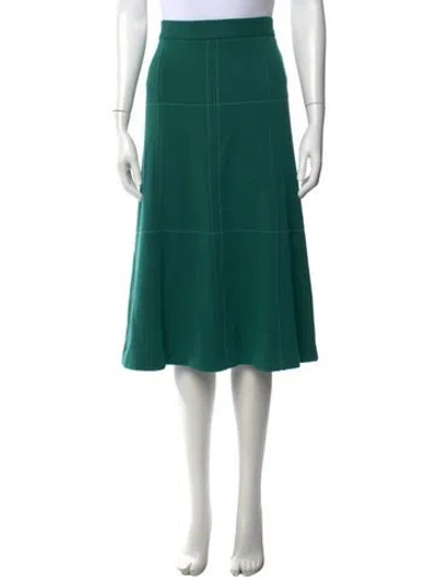 Pre-owned M Missoni Patterned Midi Length Skirt In Green