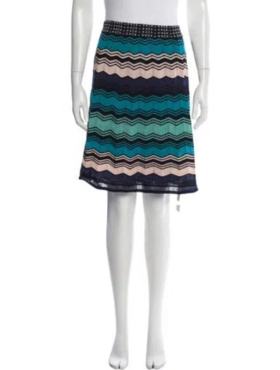 Pre-owned M Missoni Patterned Midi Length Skirt In Multicolor