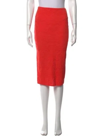 Pre-owned M Missoni Patterned Midi Length Skirt In Orange
