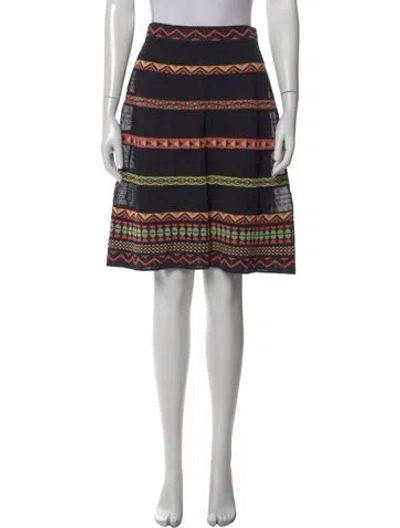 Pre-owned M Missoni Patterned Midi Length Skirt W/ Tags In Black