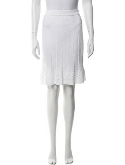 Pre-owned M Missoni Patterned Midi Length Skirt In White