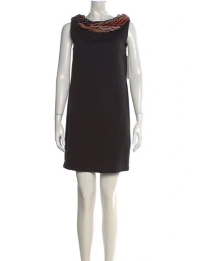 Pre-owned M Missoni Patterned Mini Dress In Black