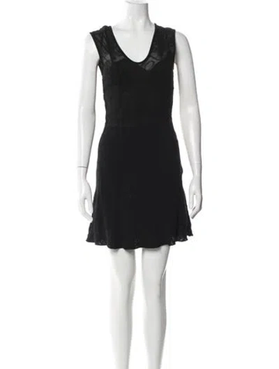 Pre-owned M Missoni Patterned Mini Dress In Black