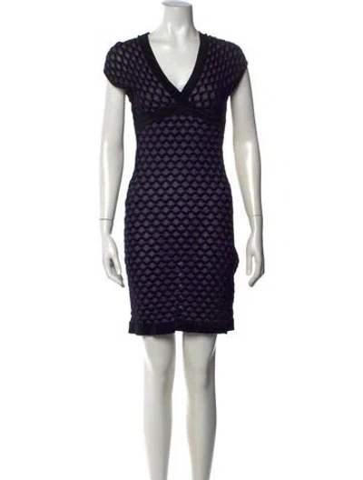 Pre-owned M Missoni Patterned Mini Dress In Black