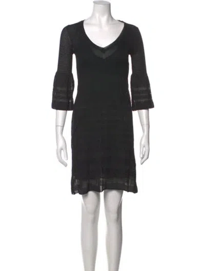 Pre-owned M Missoni Patterned Mini Dress In Black