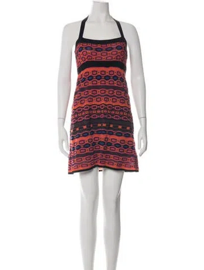 Pre-owned M Missoni Patterned Mini Dress In Black