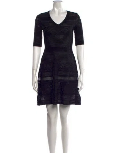Pre-owned M Missoni Patterned Mini Dress In Black