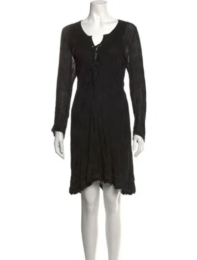 Pre-owned M Missoni Patterned Mini Dress In Black