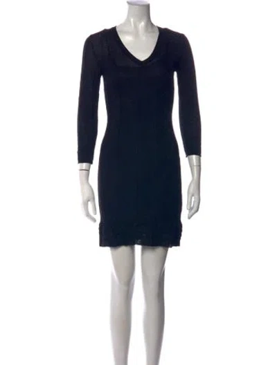 Pre-owned M Missoni Patterned Mini Dress In Black