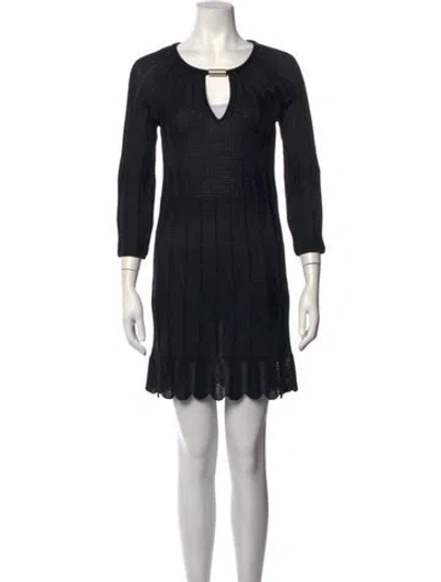 Pre-owned M Missoni Patterned Mini Dress In Black