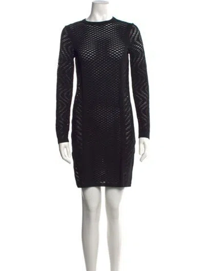 Pre-owned M Missoni Patterned Mini Dress In Black
