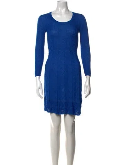 Pre-owned M Missoni Patterned Mini Dress In Blue