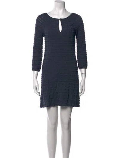 Pre-owned M Missoni Patterned Mini Dress In Blue