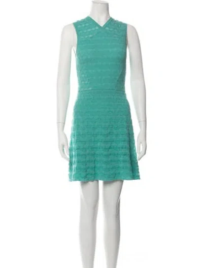 Pre-owned M Missoni Patterned Mini Dress In Green